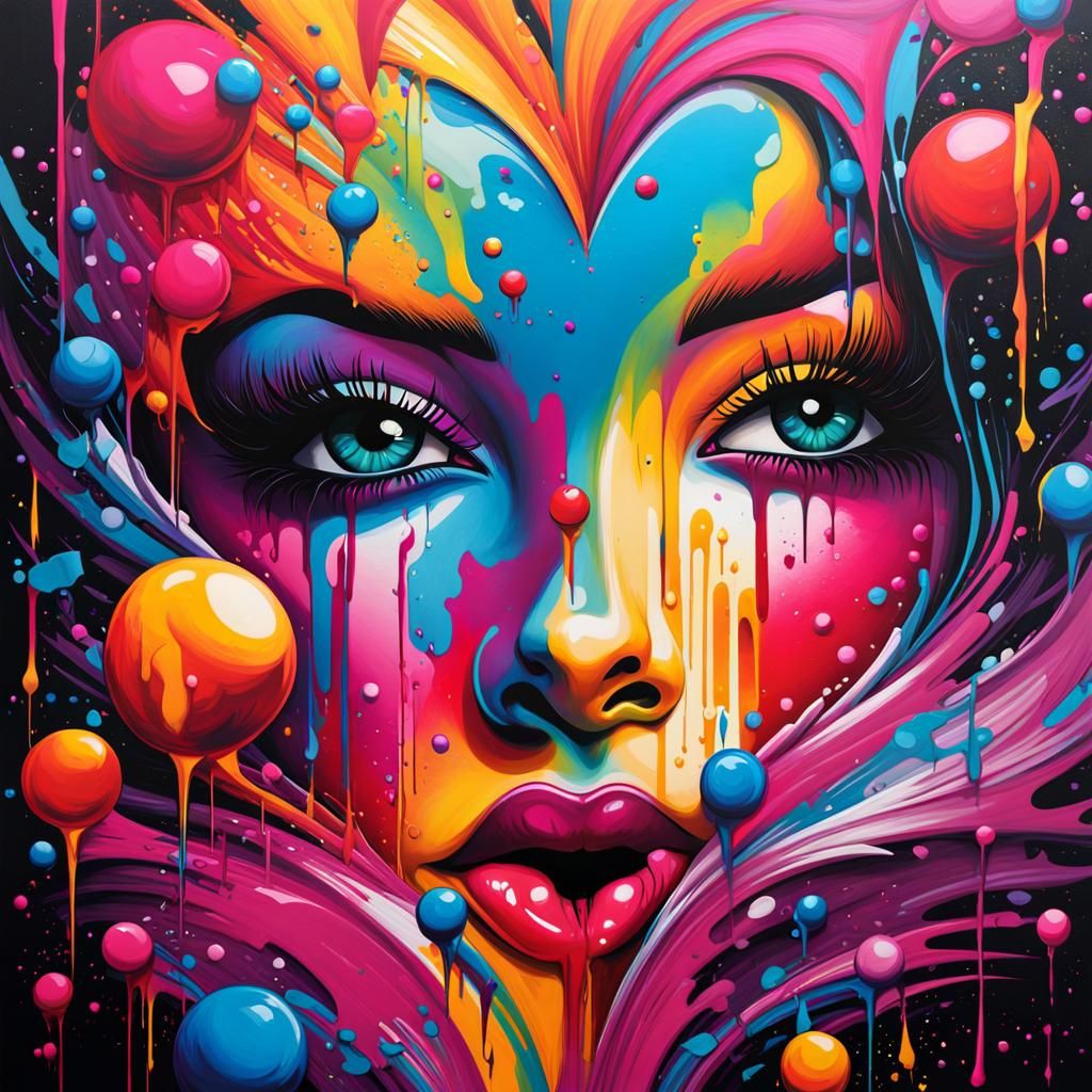 Colorful Graffiti Art with Splash Effects
