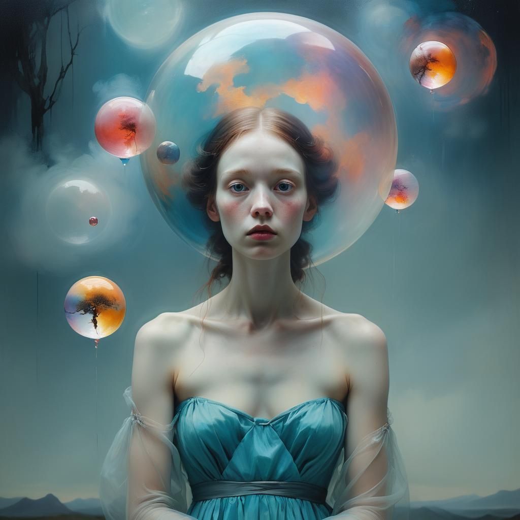 Glowing Orb Portrait in Ethereal Style