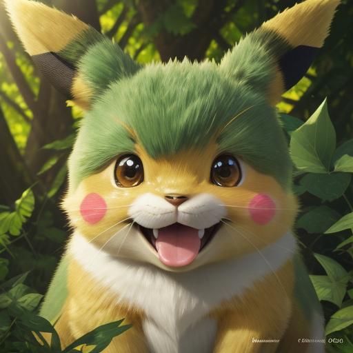 Realistic Pikachu Portrait in Golden Light