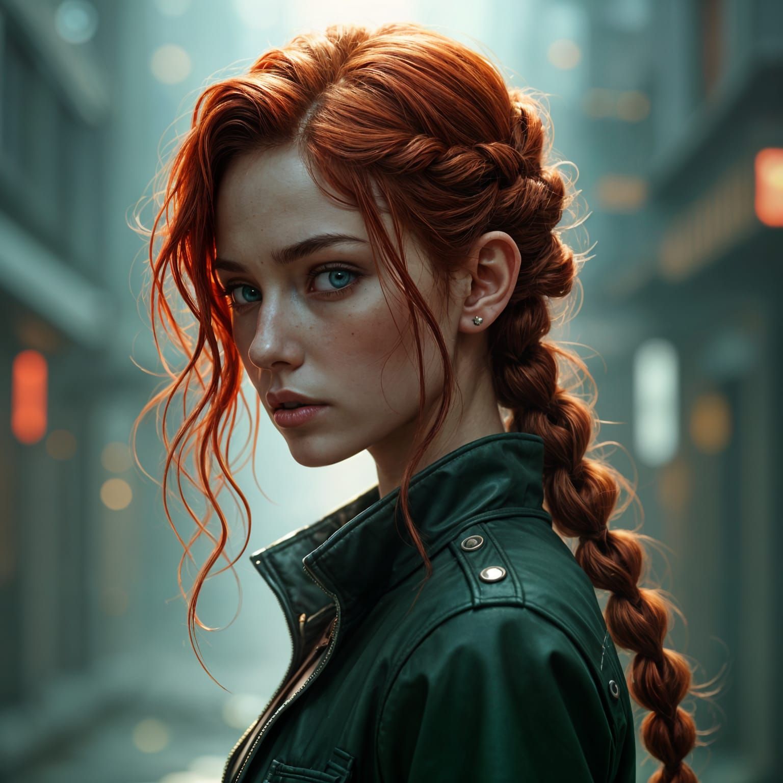 Dystopian Assassin Beauty in Triadic Colors