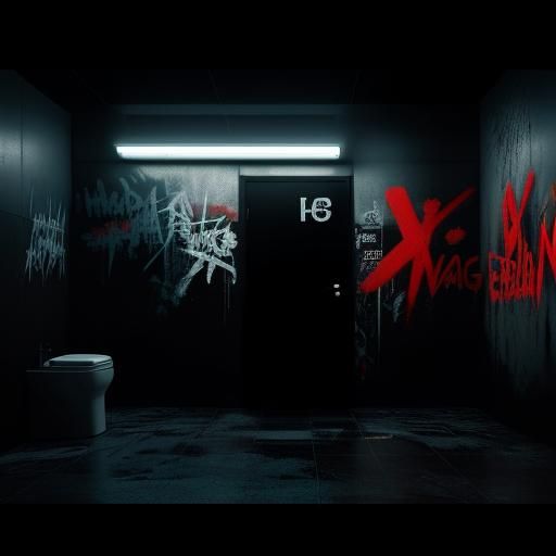 Nightclub Toilet Cubicle Graffiti in Hyper-Realistic Art