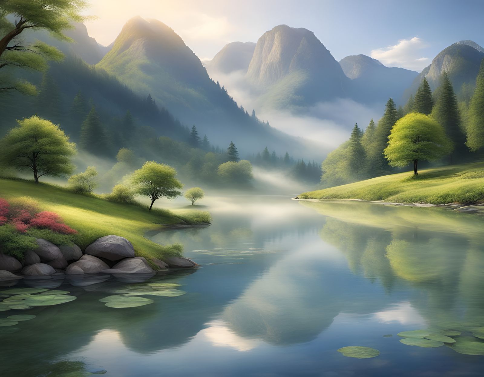 Tranquil Landscape Scene: A Peaceful Vista