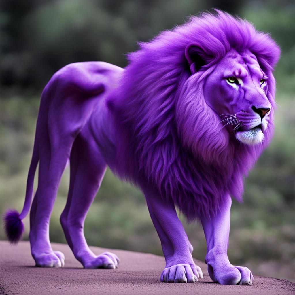 A Majestic Purple Lion