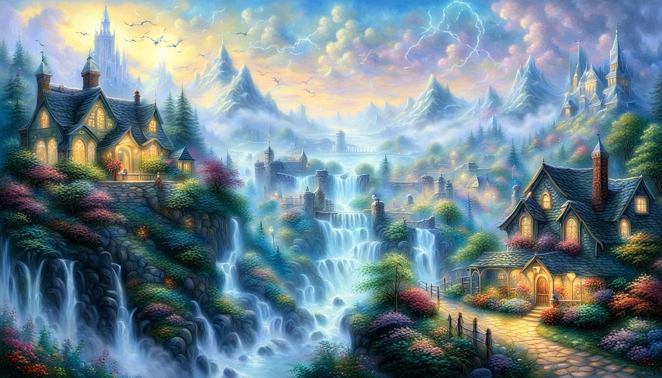 Ethereal Fantasy Scene in Hyperdetailed Mist