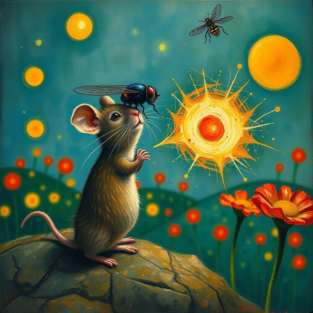 Mouse Defuses Bomb in Expressionist Surrealism
