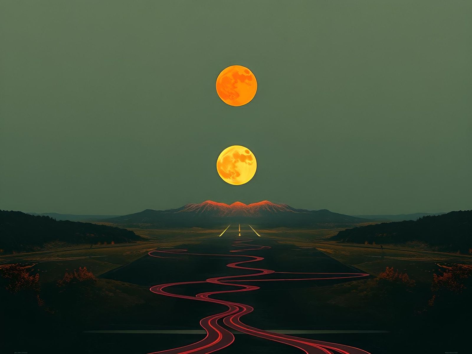 Minimalist Automatism: Symbolic Layering in Surreal Colors