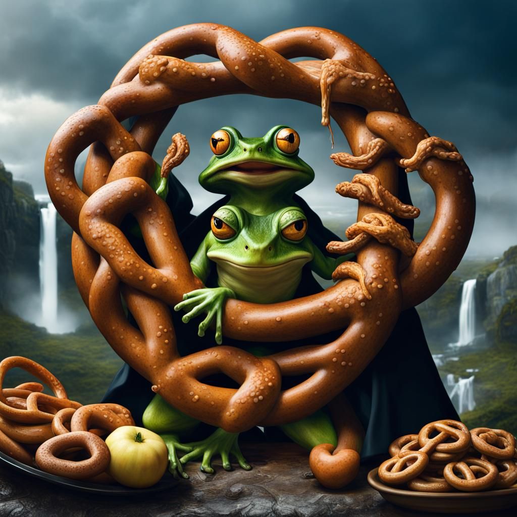 Frogs cherished pretzel