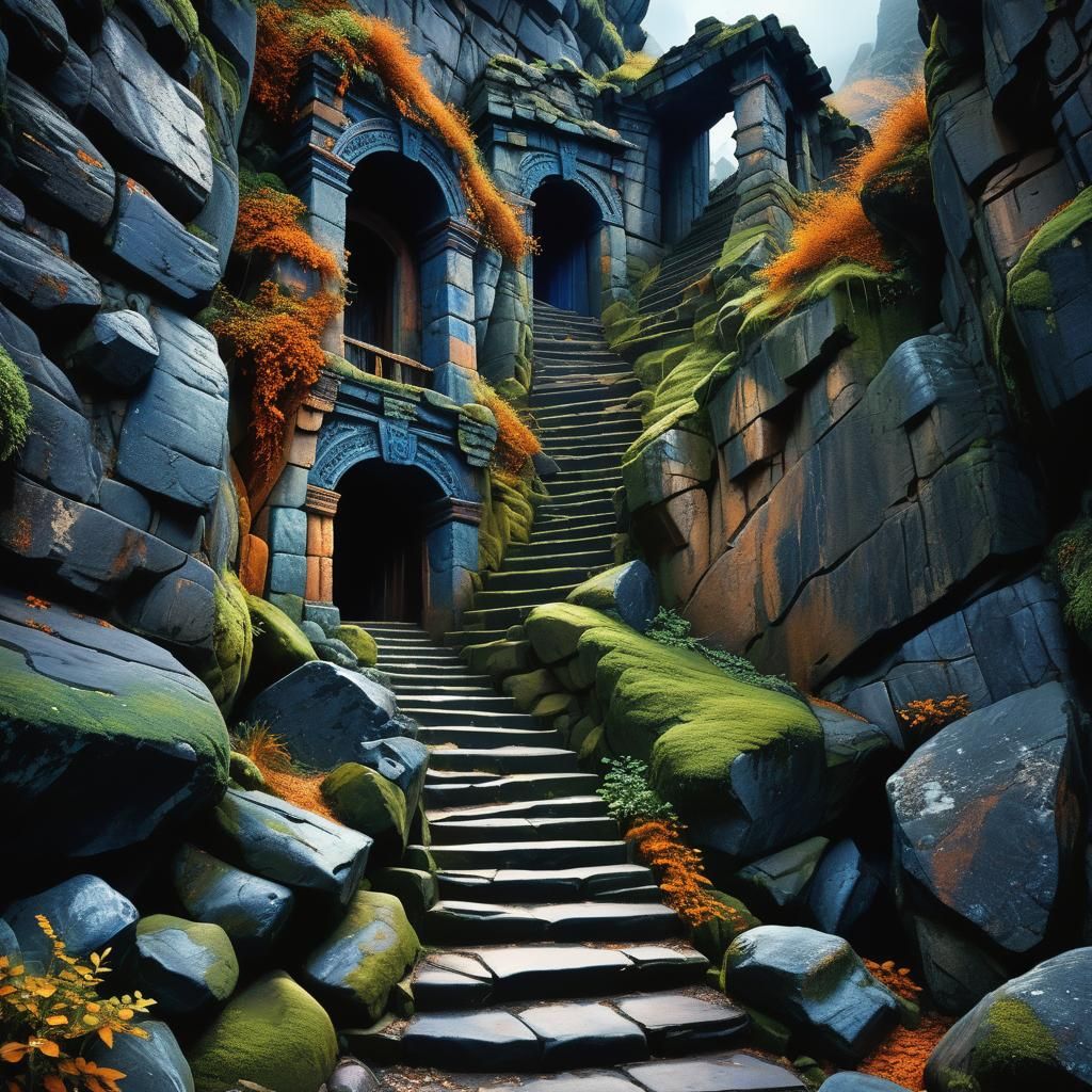 Mysterious Stairs to Ancient Doorway: Matte Painting