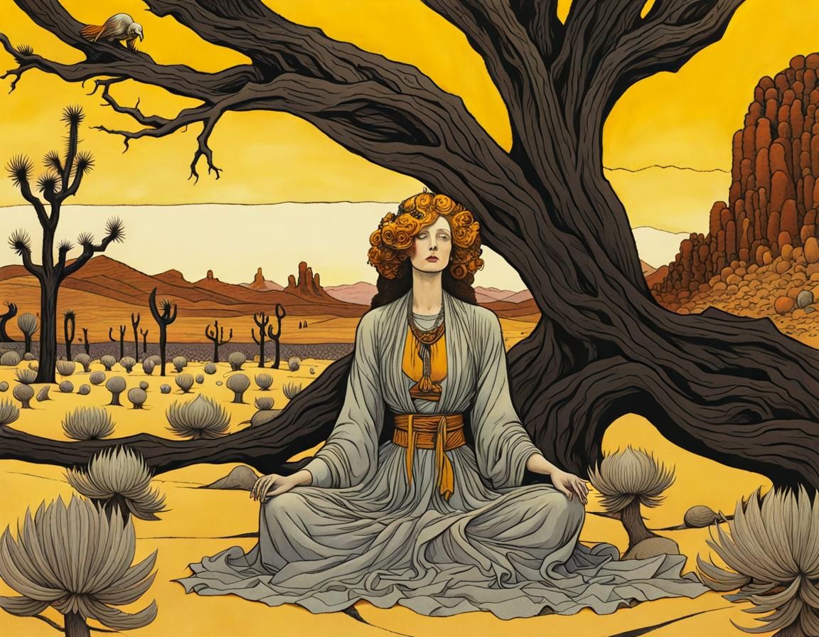 a woman sitting in the lotus position #4