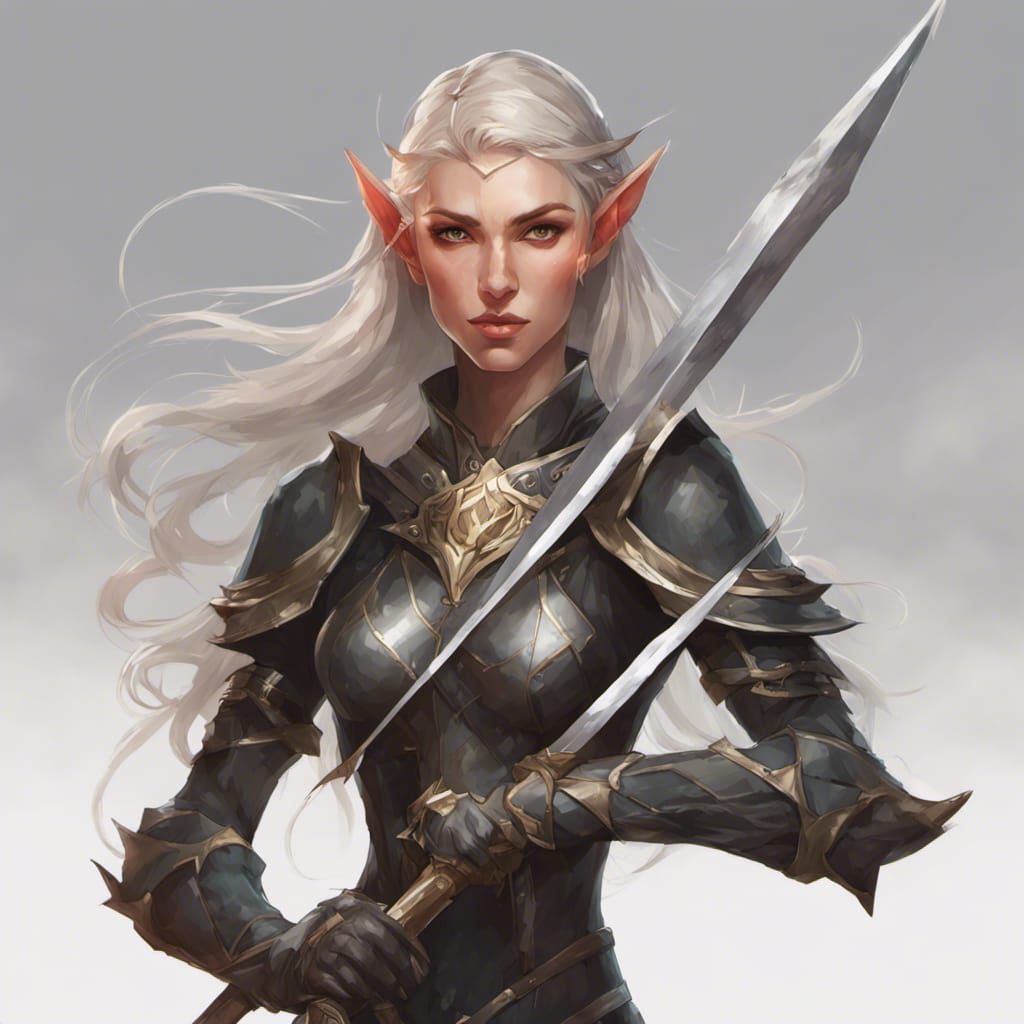 Fantasy Elf Warrior Portrait in Detailed Digital Art