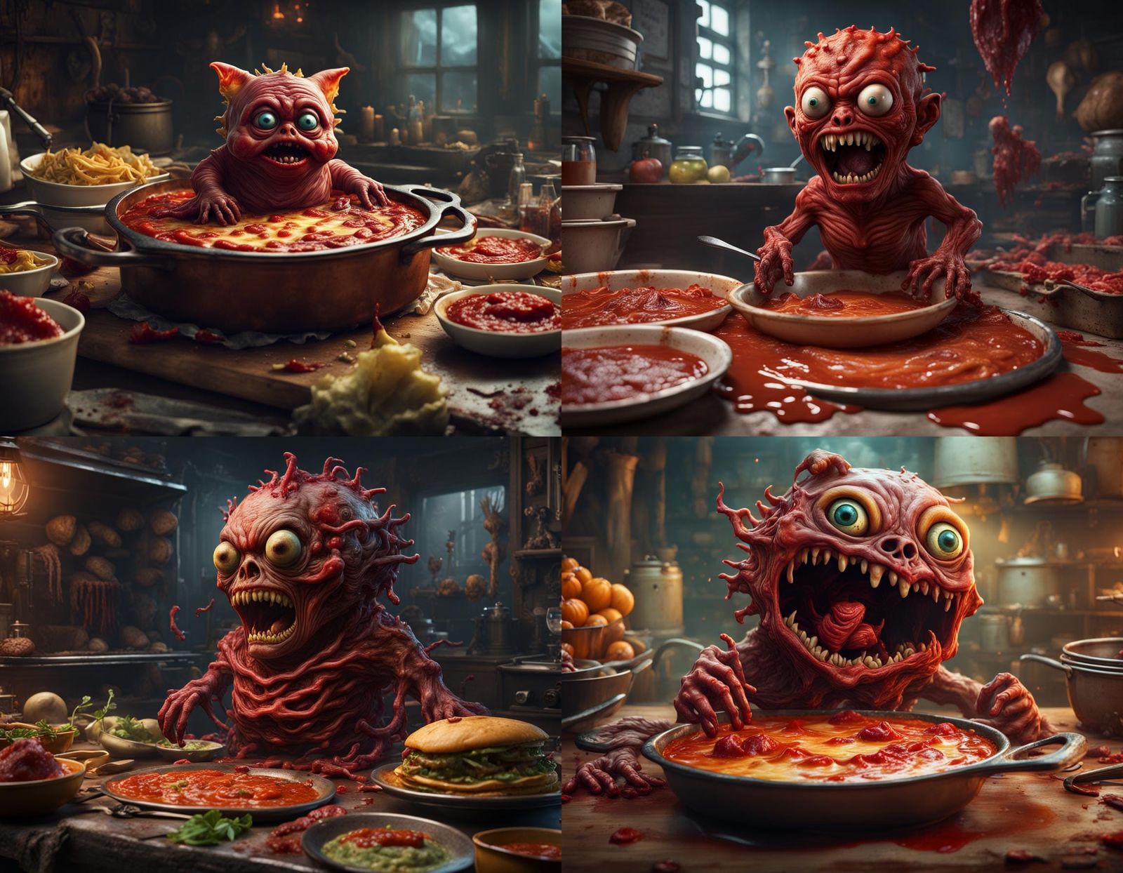 Grotesque Mutant Baby in Detailed Matte Painting