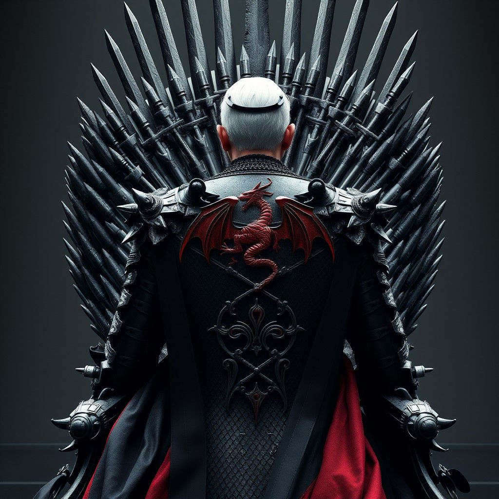 Medieval Queen on the Iron Throne: Fantasy Art