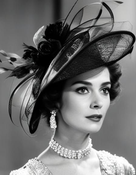 Elegant Woman in Fancy Hat Portrait