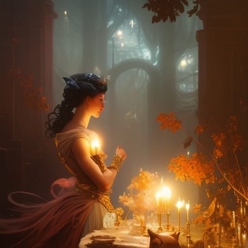 Cats' Dark Fantasy Dreamscape in 8k Resolution