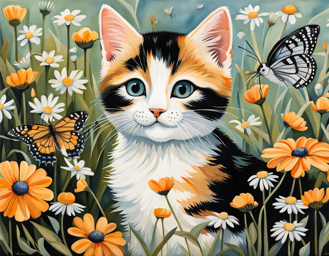 Calico Kitten's Spring Garden Adventure