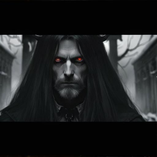 Photorealistic Portrait of Demonic Human in Ominous Setting