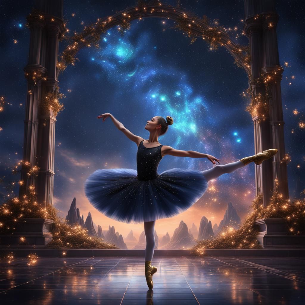 Ballerina Dancing Among the Stars