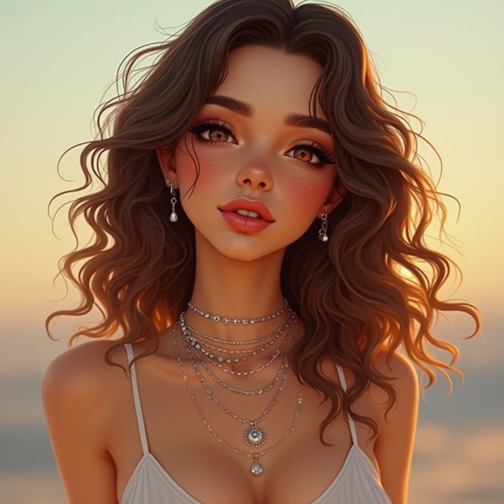 Ethereal Second Life Avatar in Golden Hour Glow