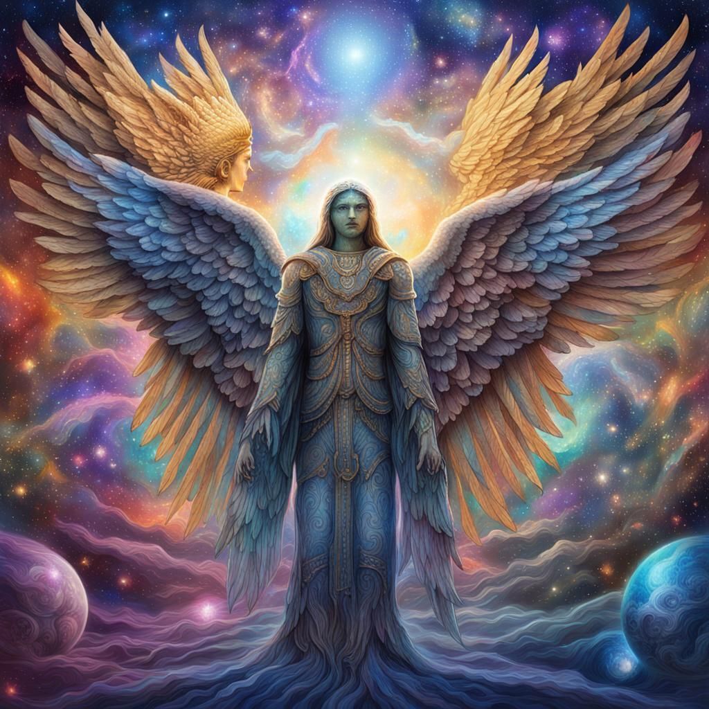 Biblical angels who are real creatures. Their entire bodies, including their backs, hands, and wings, were full of eyes ...