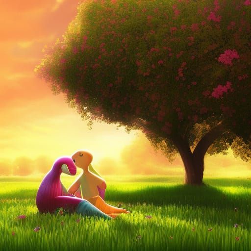 Worms in Love in a Green Field