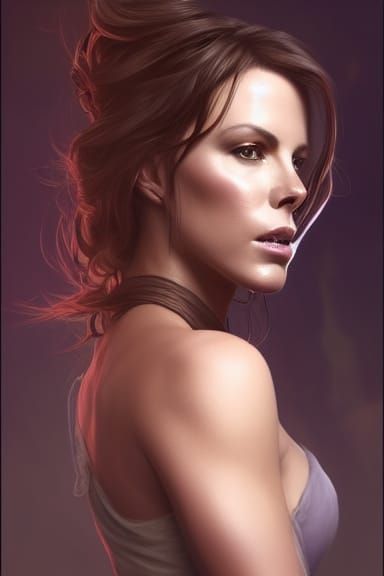 Medieval Kate Beckinsale Portrait in Art Nouveau Style