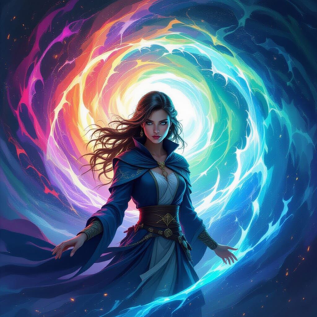 Novice Enchantress Calm Amidst Arcane Chaos