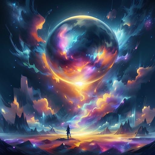 Surreal Milky Way Sky in Dreamlike Digital Painting