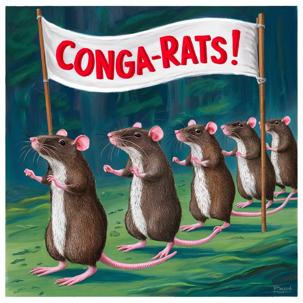 "CONGA-RATS!"