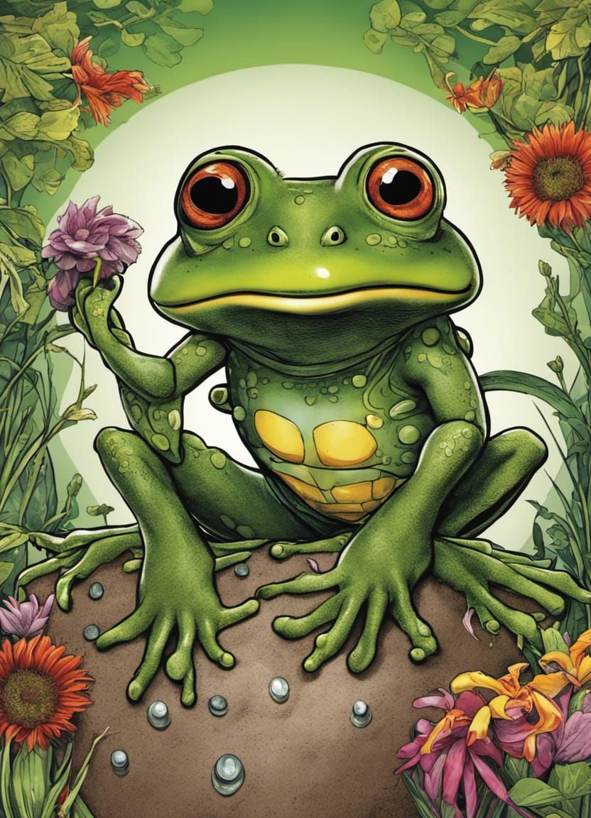 The Loveland Frogman in Coloring Book Style