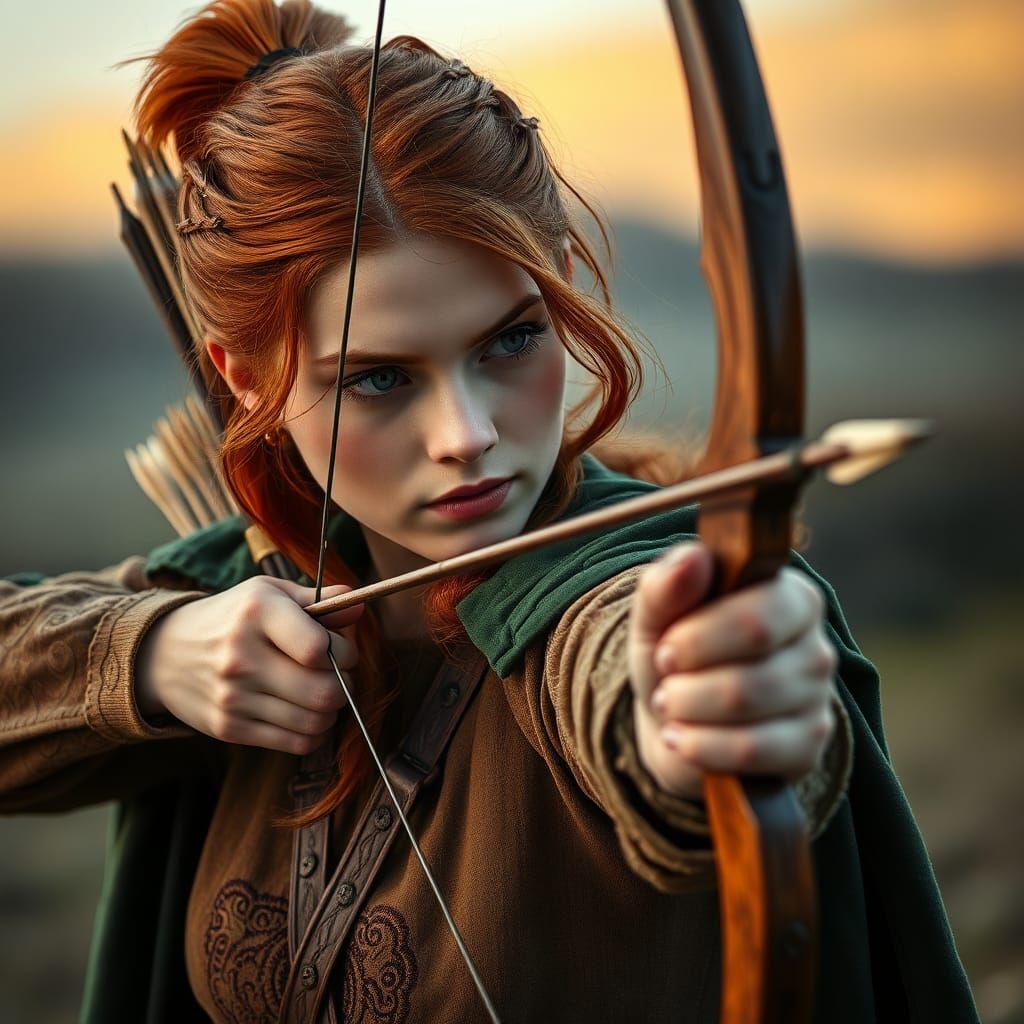 Celtic Archer Readying Arrow, Fine Art Photography