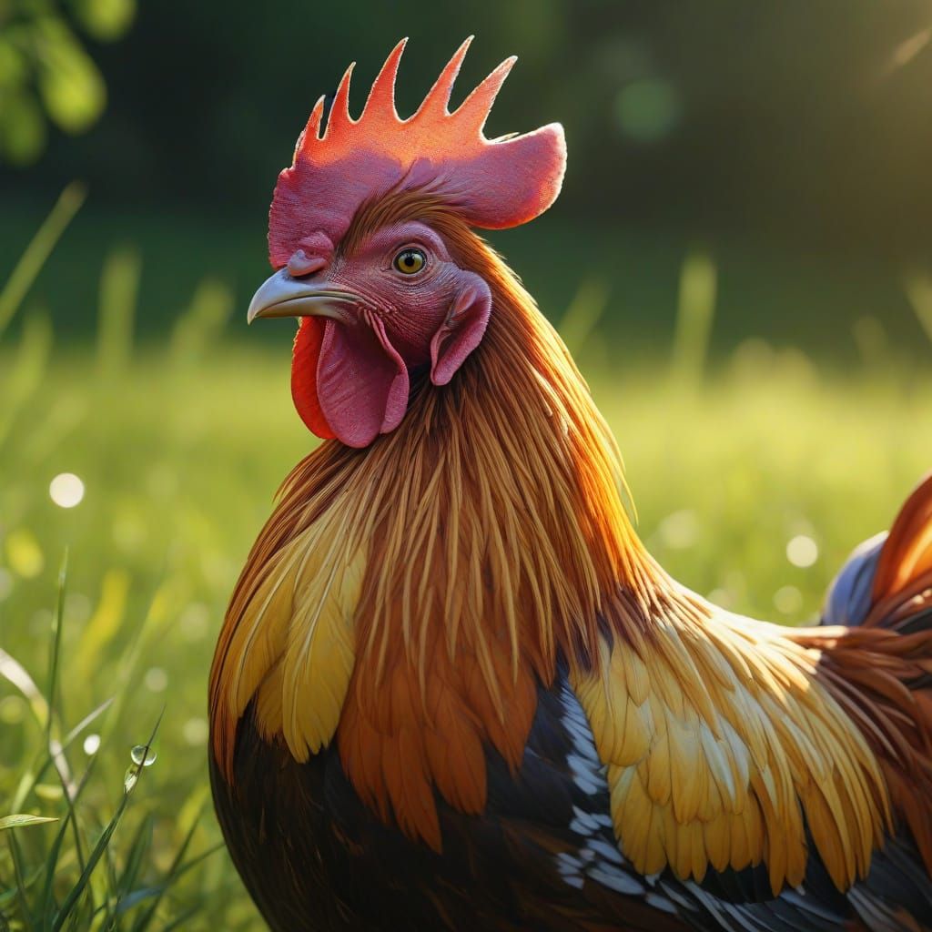 Vibrant Cockerel in Golden Light