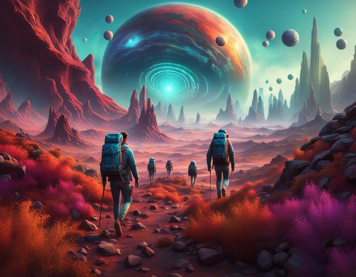 Mysterious Travelers in Alien Worlds: Fantasy Concept Art