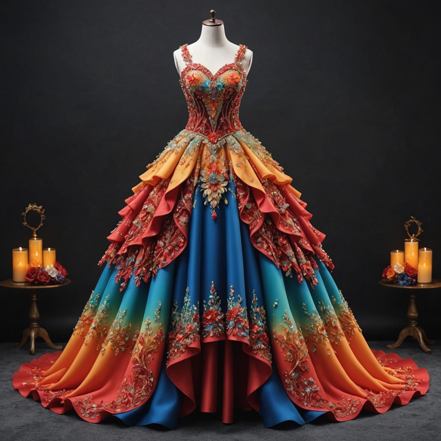 Fashionable Fire Princess with Ruby Adornments: 3D Render