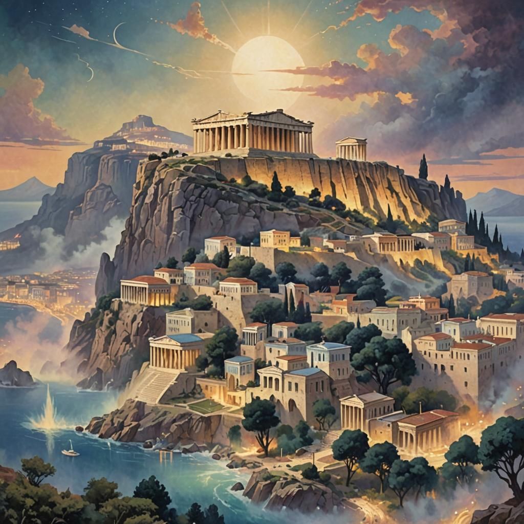 1920s Brutalist Propaganda Poster of Athens