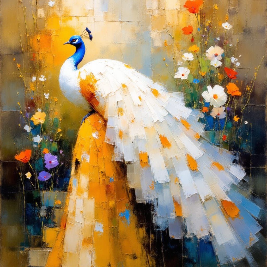 Cyberpunk Peacock in Vibrant Display