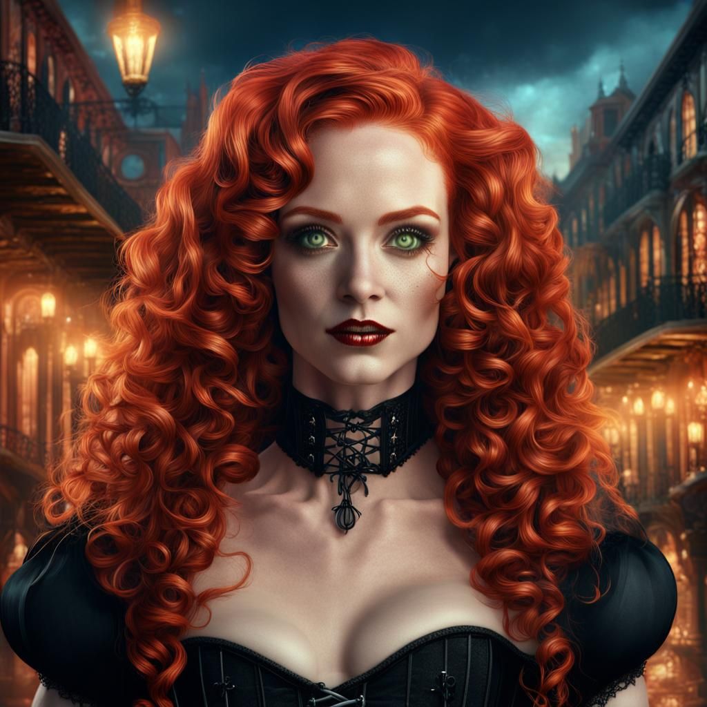 New Orleans Witch with Red Hair, Digital Art