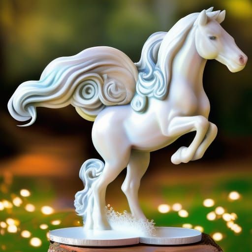 Crystalline Pony Statue in Ethereal Fantasy Style