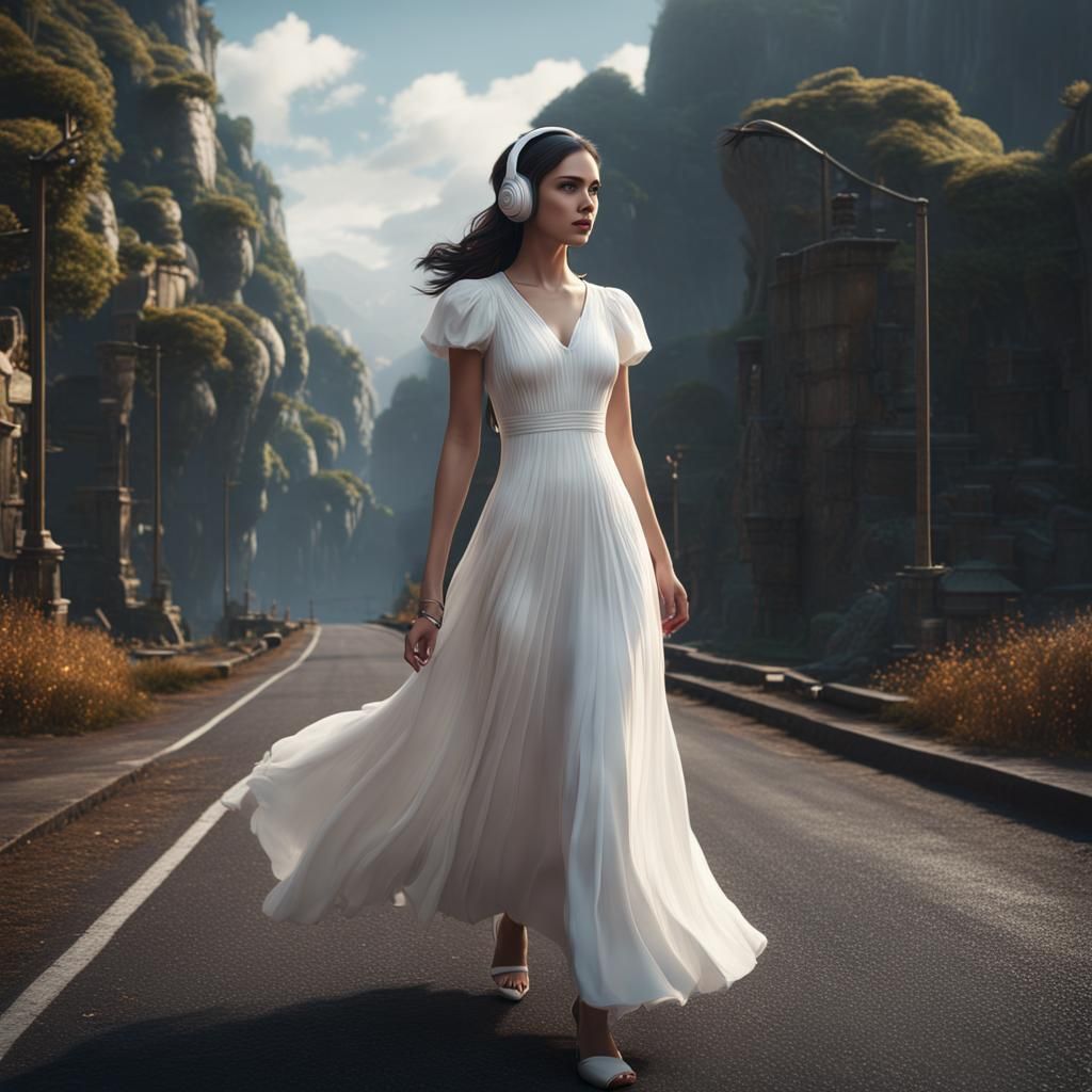 Girl in White Dress: Fantasy Concept Art