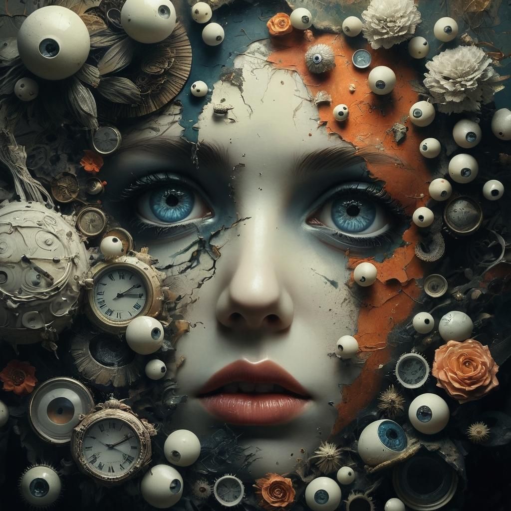 Surreal Anime World of Abstract Faces