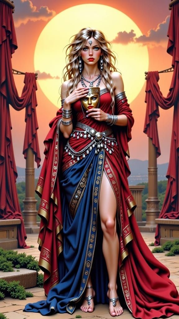 Thalia, Muse of Comedy, in Art Nouveau Style