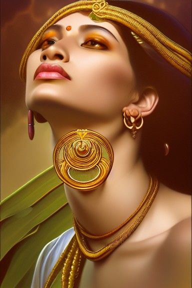 Cobra Goddess Wadjet: Hyperrealistic Art Nouveau Portrait