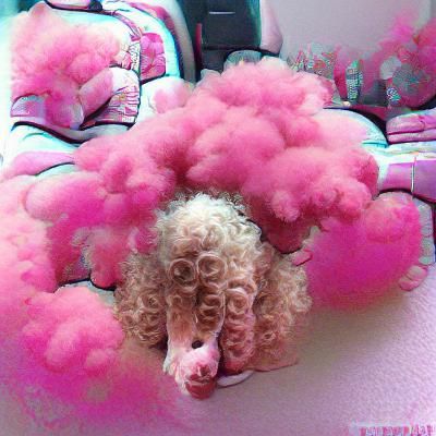Fluffy Pink Poodle Portrait