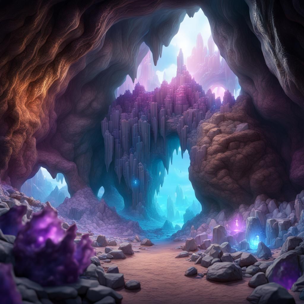 Quartz Crystal Cave: Fantasy Concept Art