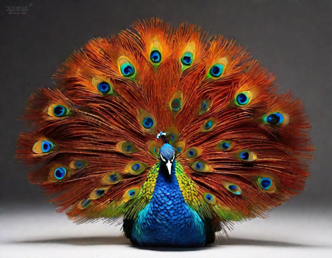 Opal Peacock Sculpture in Asian Style