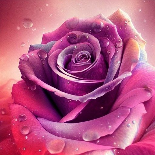 Magical Rose: Detailed Digital Illustration in Vivid Colors