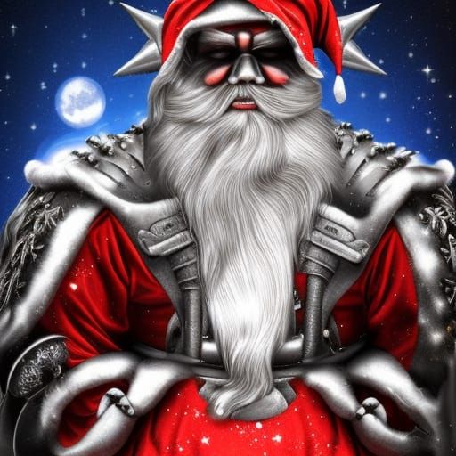 Heavy Metal Santa Digital Matte Painting