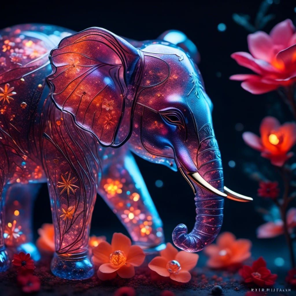 Glass baby elephant