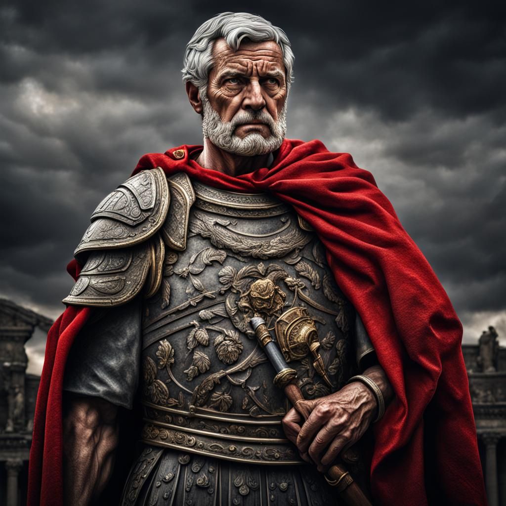Weary Roman General with Red Cloak