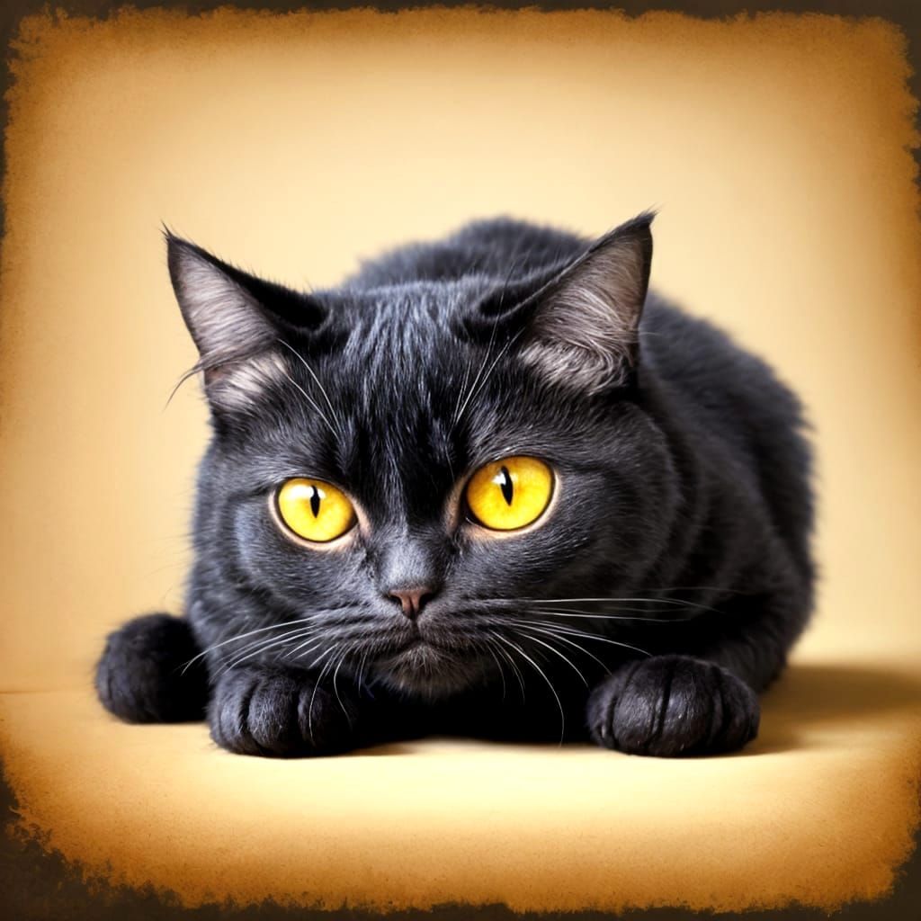 Expressive Cat Portrait with Masterful Color and Detail