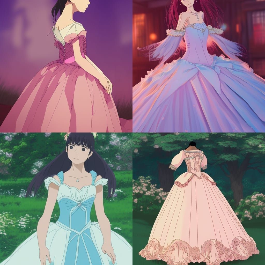 Quinceanera Dress in Anime Key Visual Style